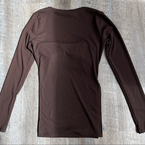 Two Piece Chocolate Ribbed Set - Picture 3 of 5